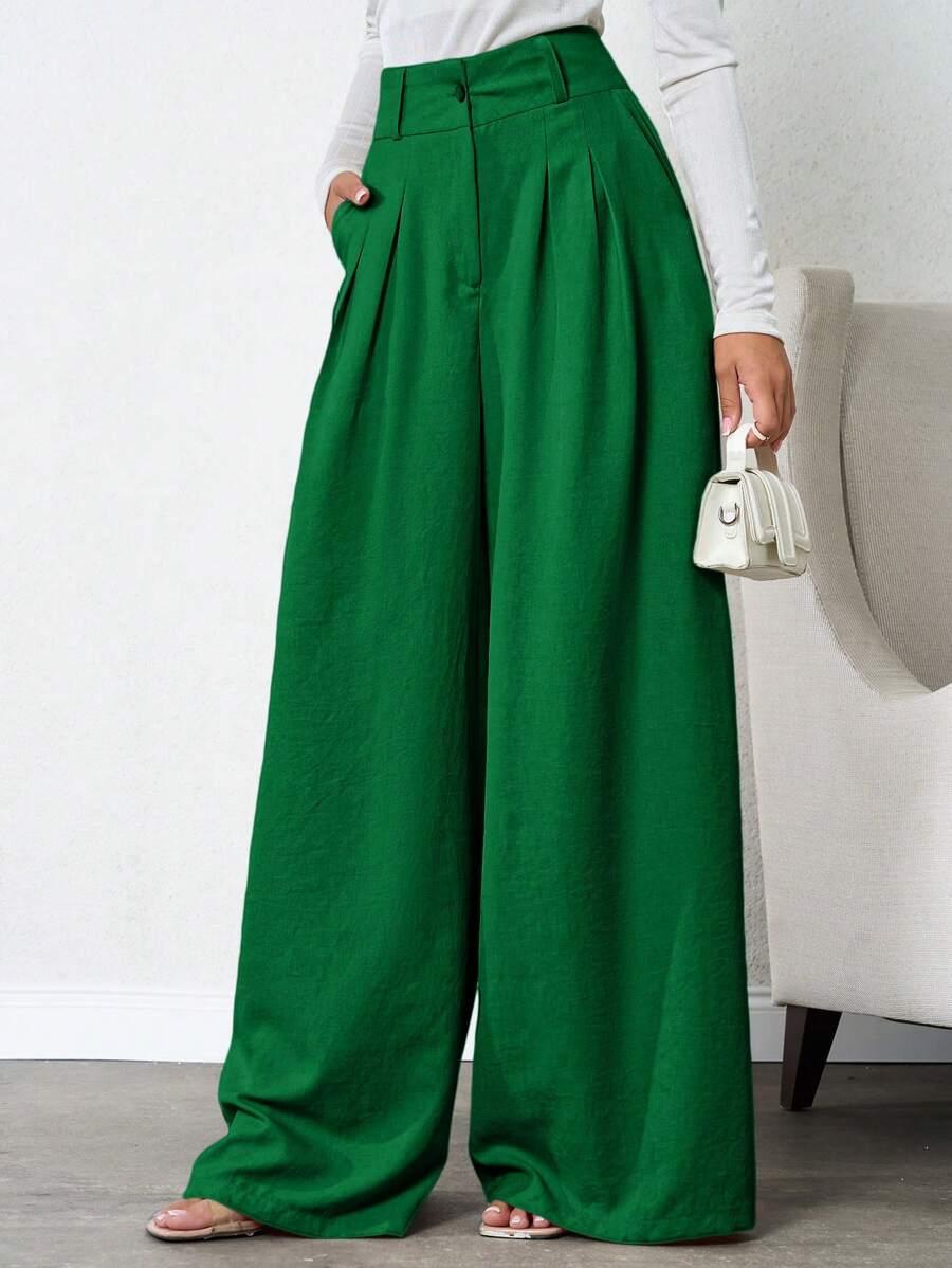 SHEIN ZIELONE SPODNIE BAGGY S06__XL