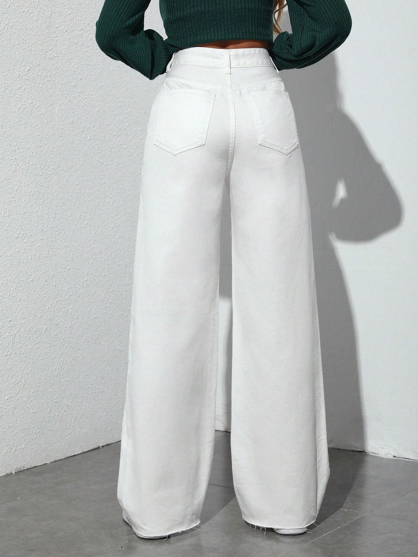 SHEIN BIAŁE PROSTE JEANSY S06__XS