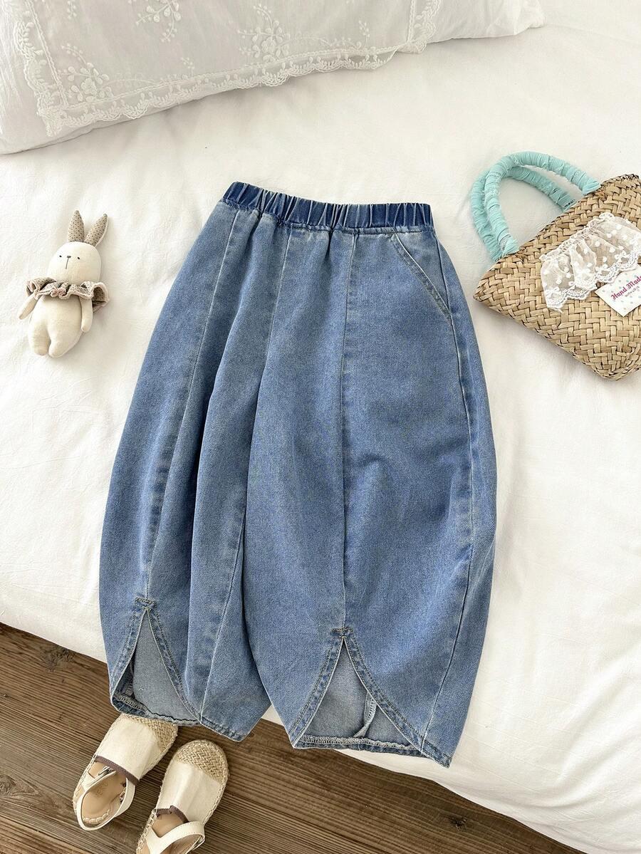 SHEIN SPODNIE JEANS KIESZENIE S06__110/116