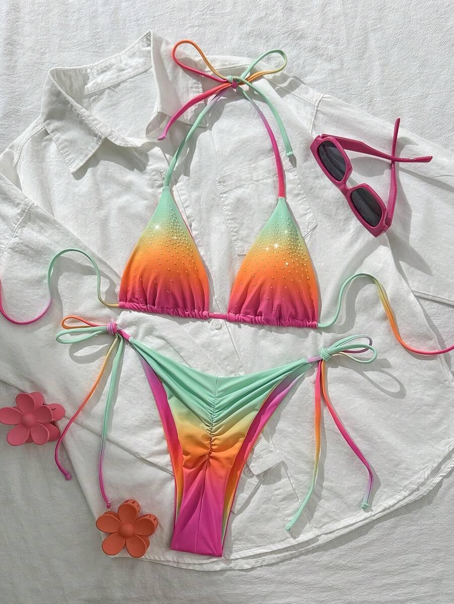 SHEIN DWUCZĘŚCIOWY STRÓJ KĄPIELOWY S09__L