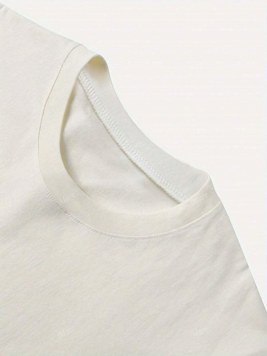 SHEIN KREMOWY T-SHIRT NADRUK S06__S
