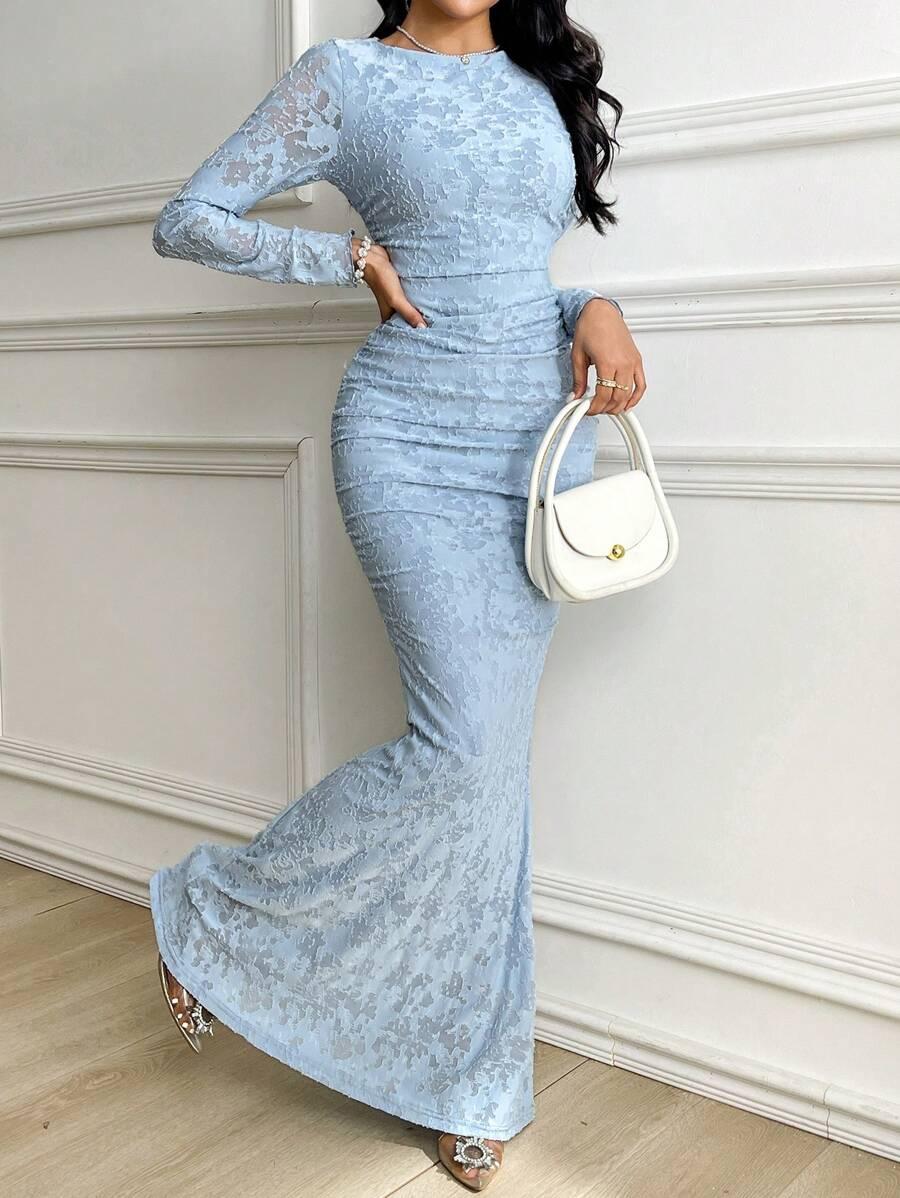 SHEIN NIEBIESKA MAXI SUKIENKA S06__XXL