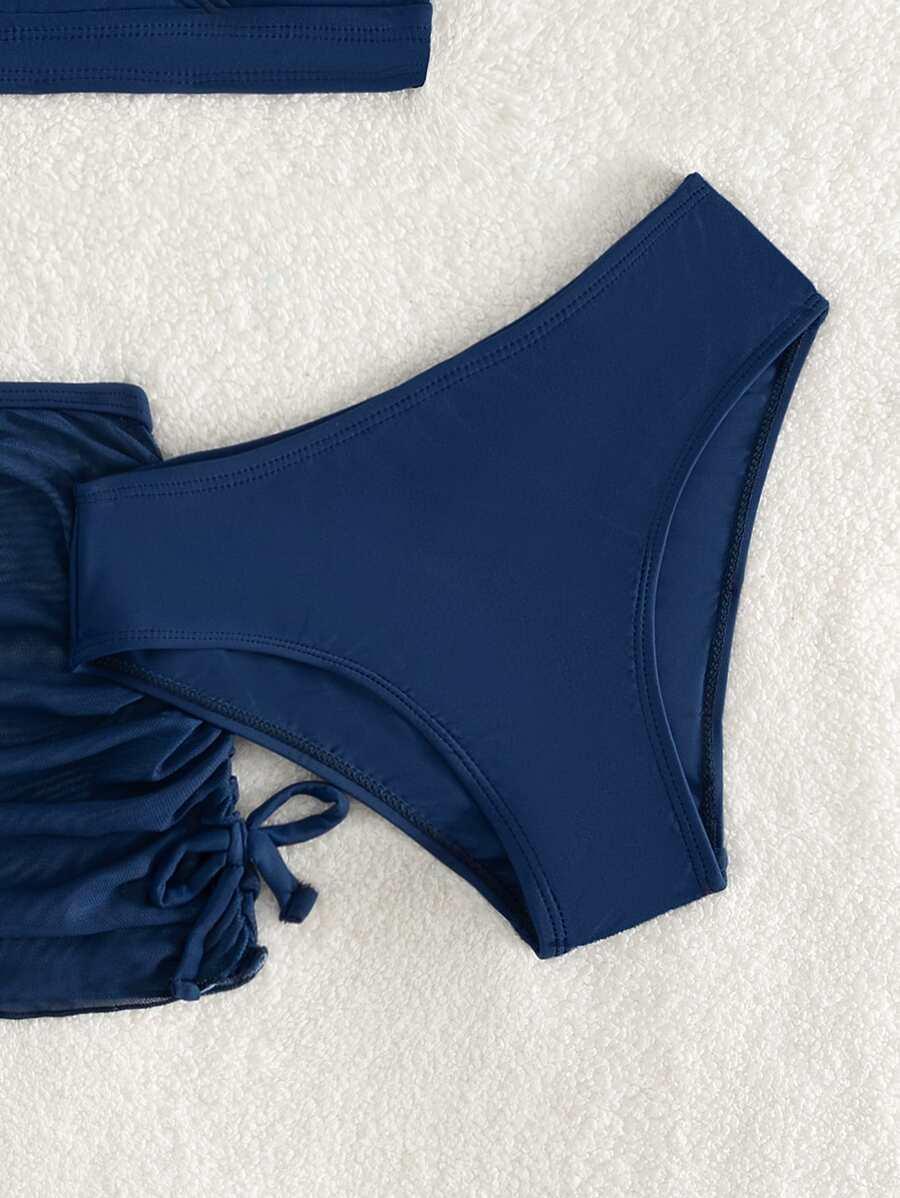 SHEIN GRANATOWY STRÓJ KĄPIELOWY S09__122/128