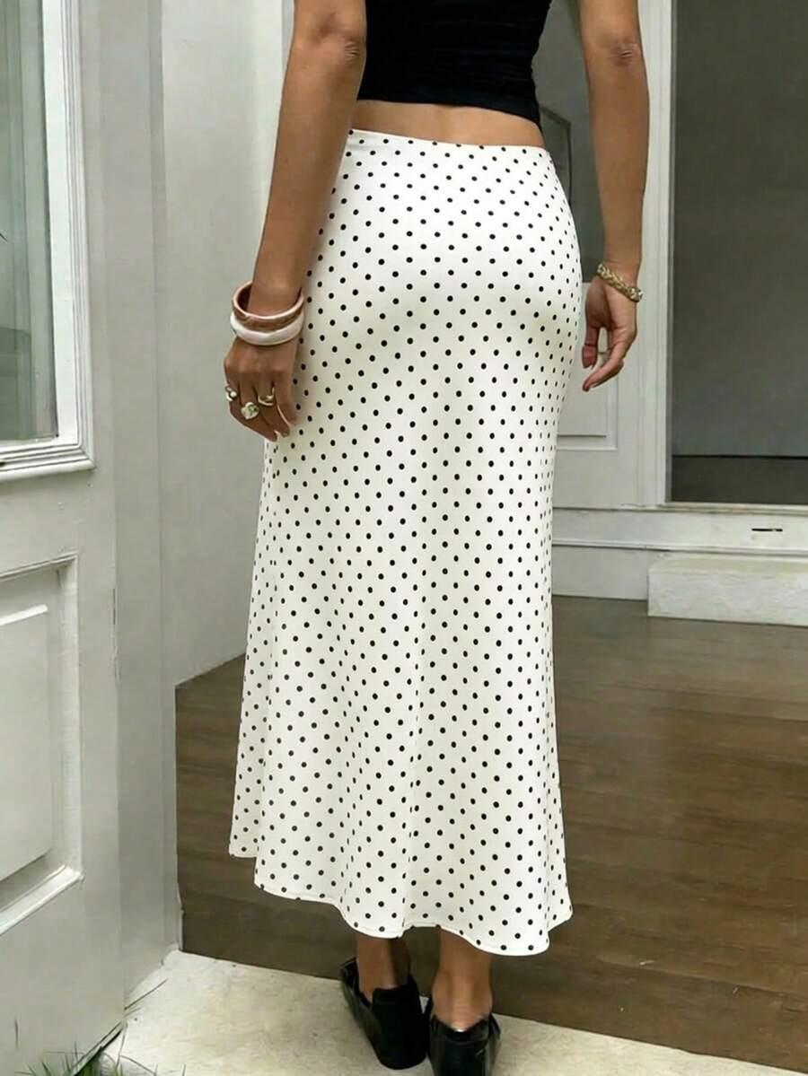 SHEIN MAXI SPÓDNIC WZÓR GROSZKI PK01__M