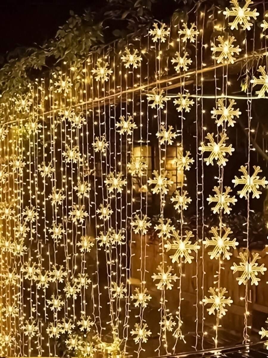 TECKWE LAMPKI LED PŁATKI ŚNIEGU BDD__3M