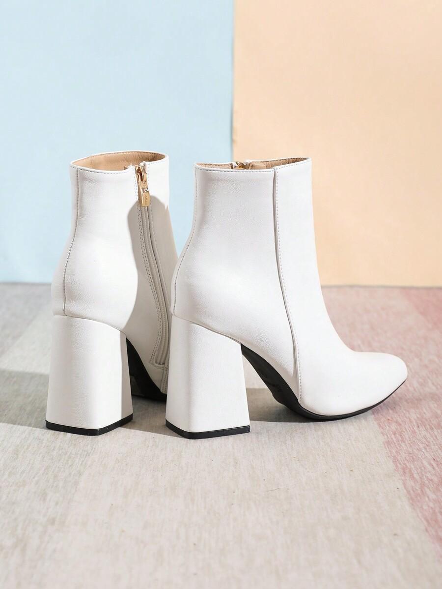 SHEIN BIAŁE BOTKI ZAMEK W01__40,5