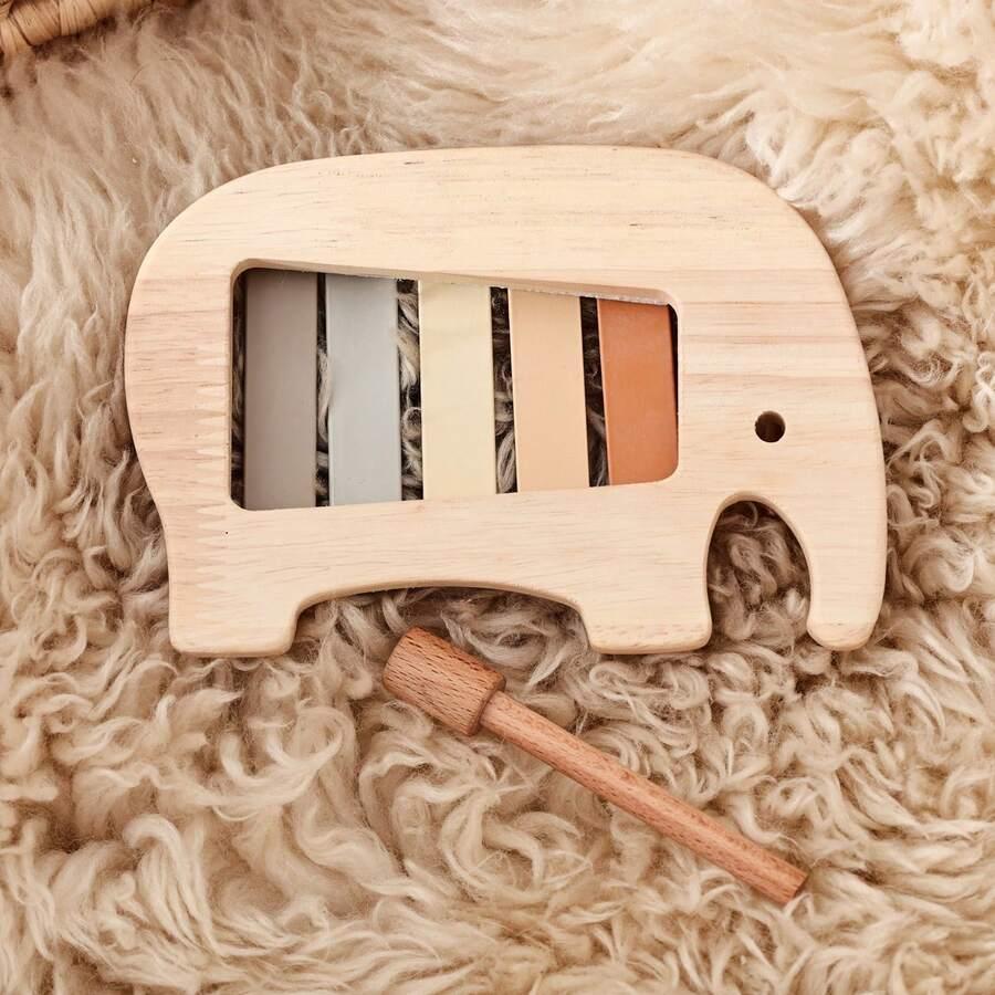 SHEIN DREWNIANE CYMBAŁKI SŁOŃ S07__10,7X15