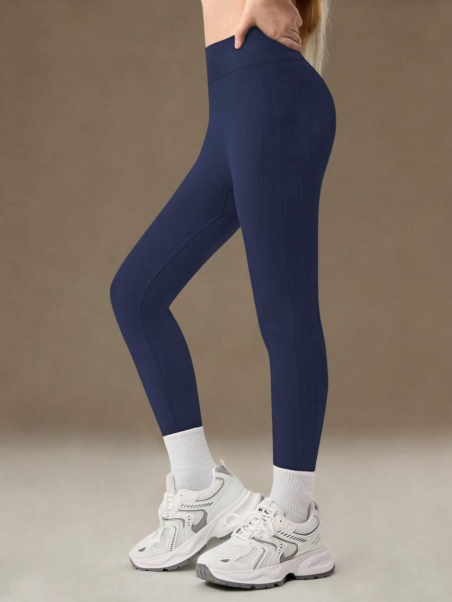 SHEIN GRANATOWE SPORTOWE LEGGINSY PK01__S