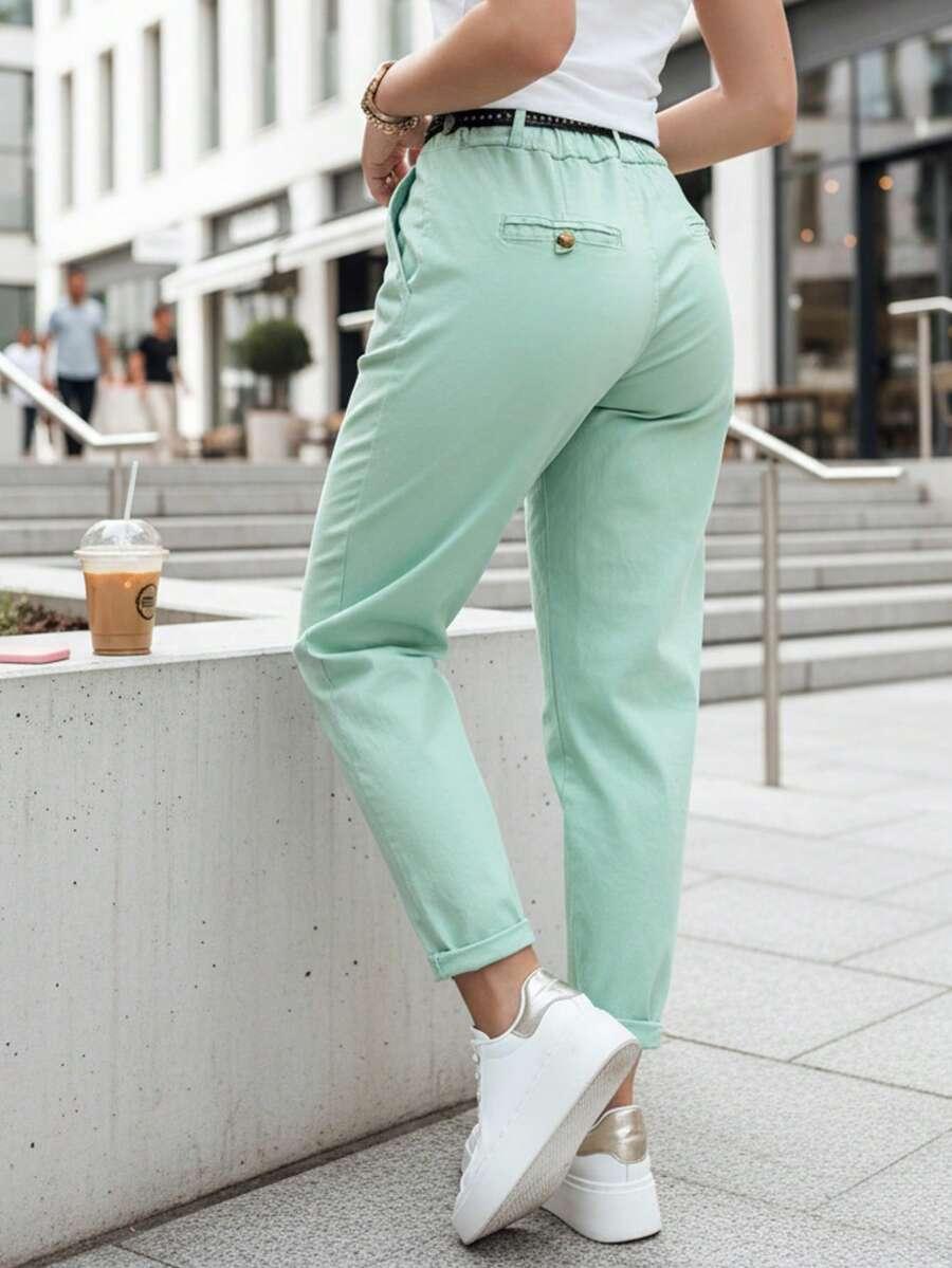 SHEIN ZIELONE SPODNIE CASUAL PK01__M