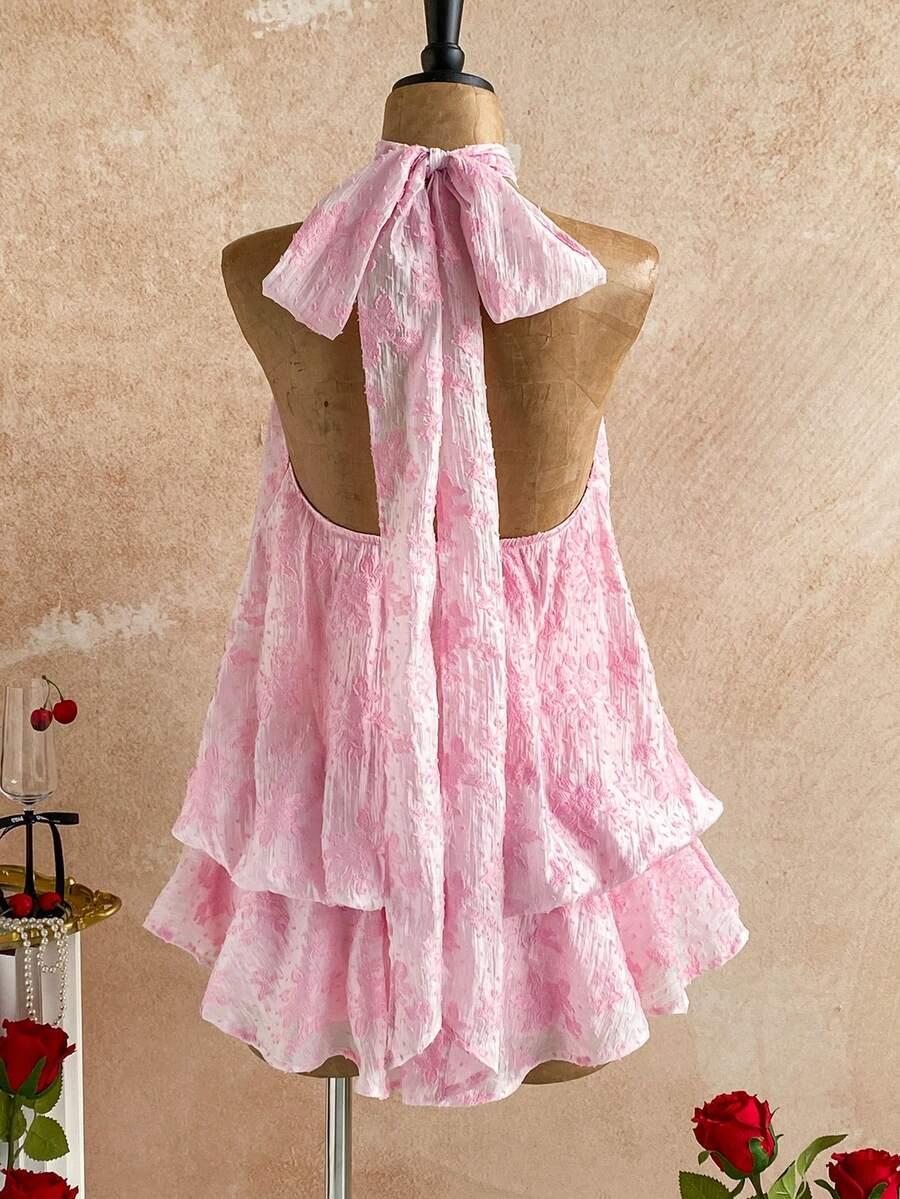 SOLEIA RÓŻOWA MINI SUKIENKA S06__XS