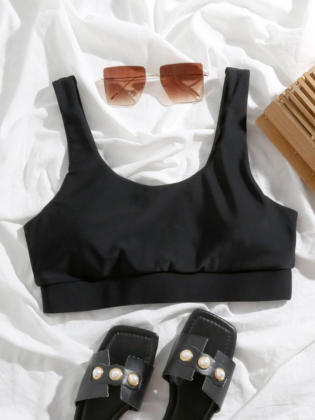 SHEIN CZARNA GÓRA OD BIKINI PK01__M