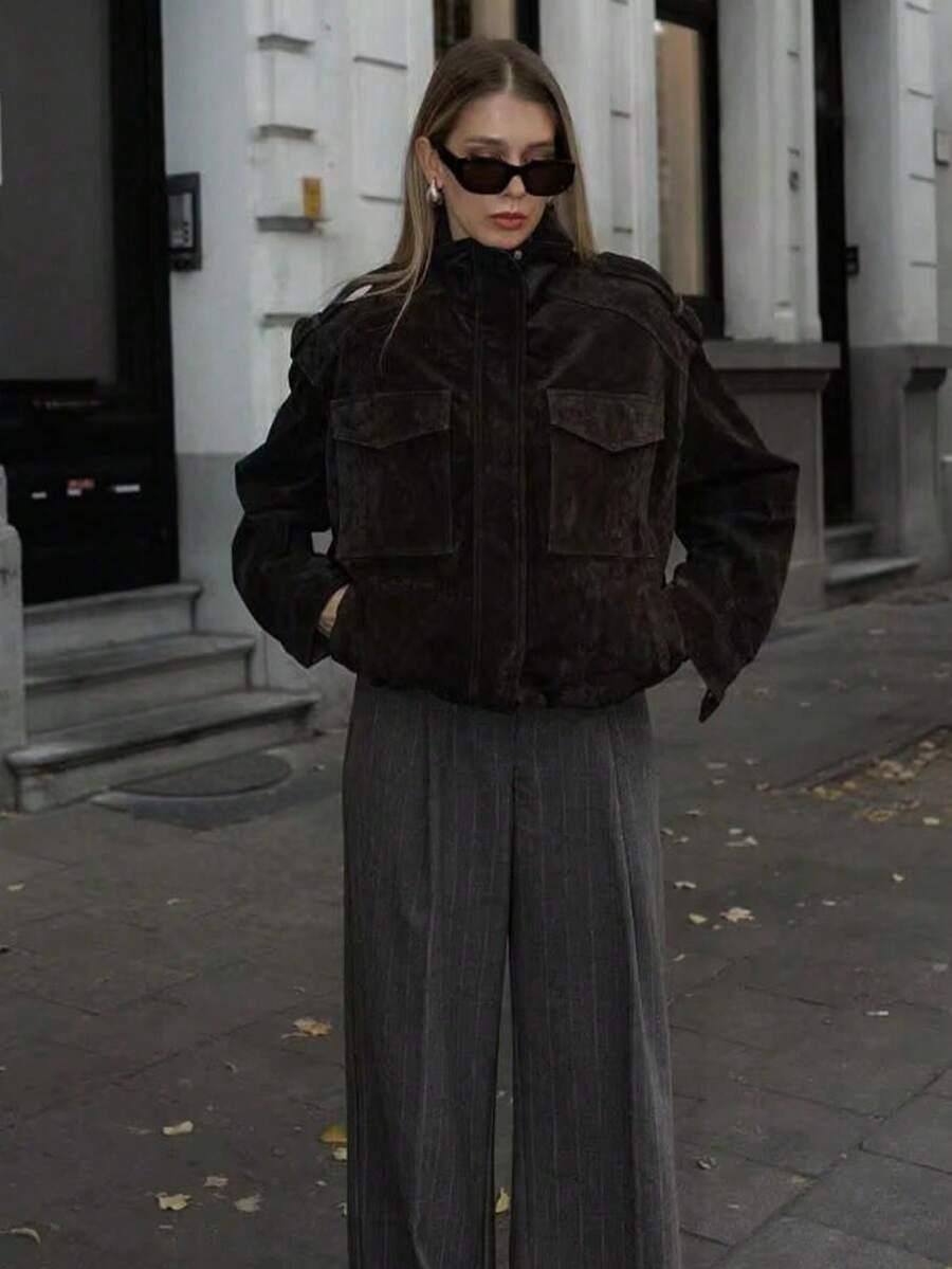 SHEIN CZARNA KURTKA ZAMEK W01__S