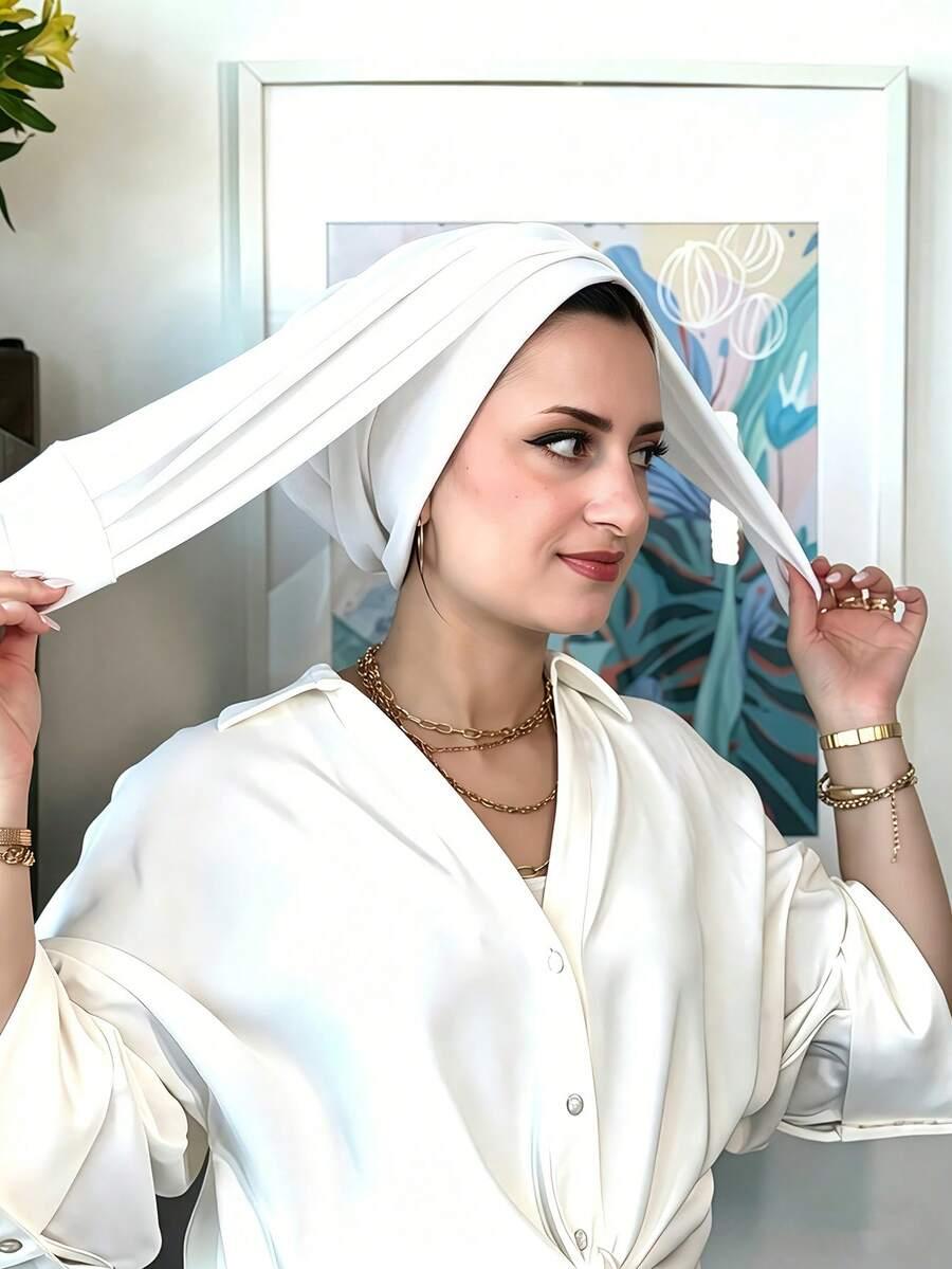 SHEIN BIAŁY TURBAN NA GŁOWĘ S07