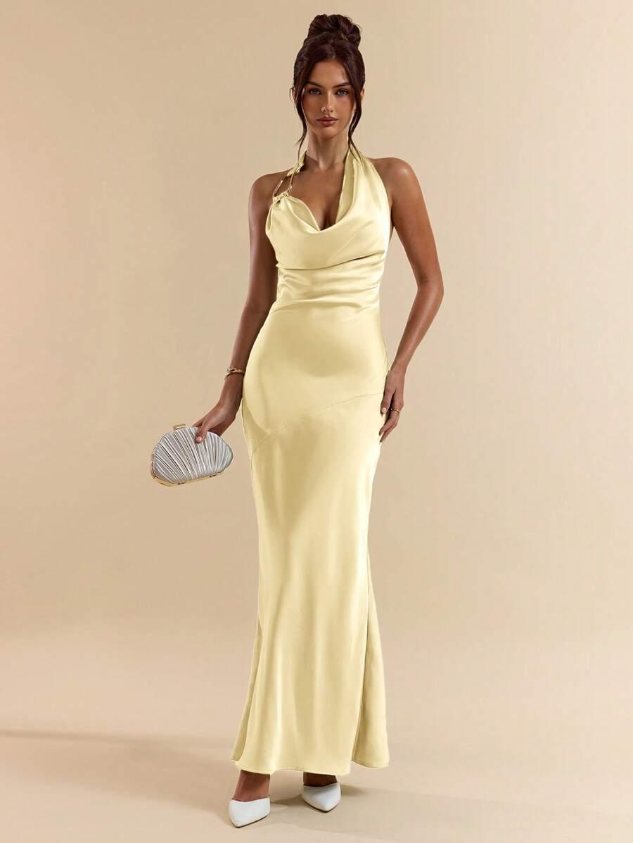 SHEIN ŻÓŁTA MAXI SUKIENKA S06__S