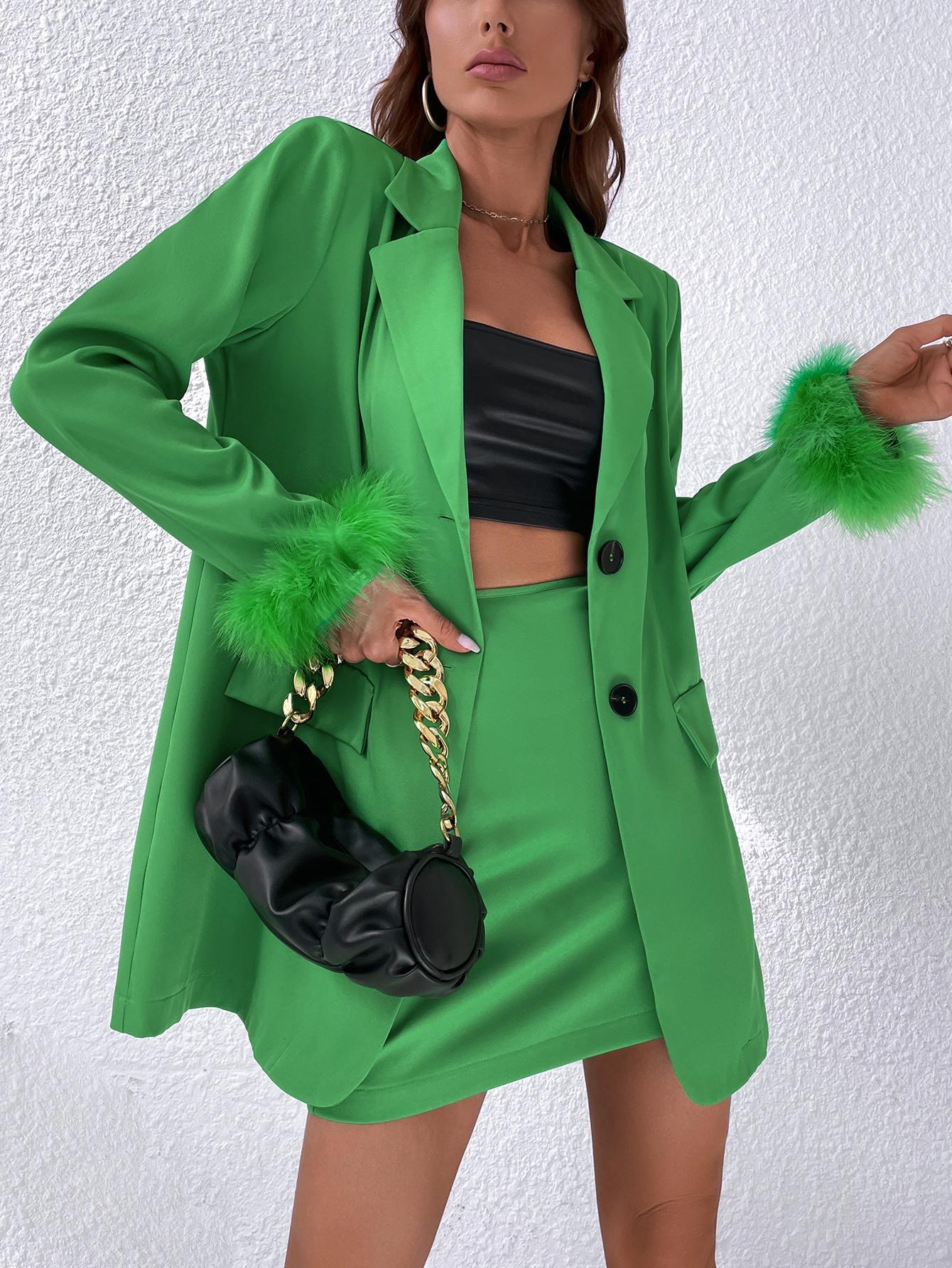 SHEIN ZIELONA MARYNARKA GUZIKI S06__XS