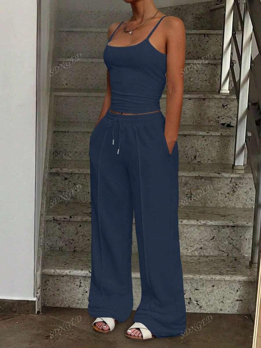 SHEIN TOP SPODNIE DRESOWE KOMPLET S06__L