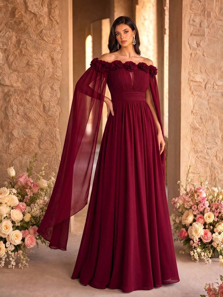 SHEIN CZERWONA MAXI SUKIENKA ODKRYTE RAMIONA S06__XL