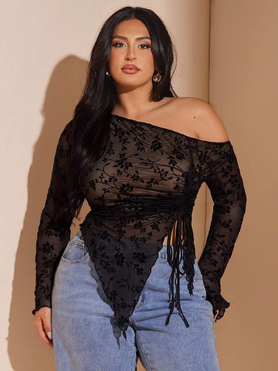 SHEIN ASYMETRYCZNY TOP DŁUGI RĘKAW S06__50