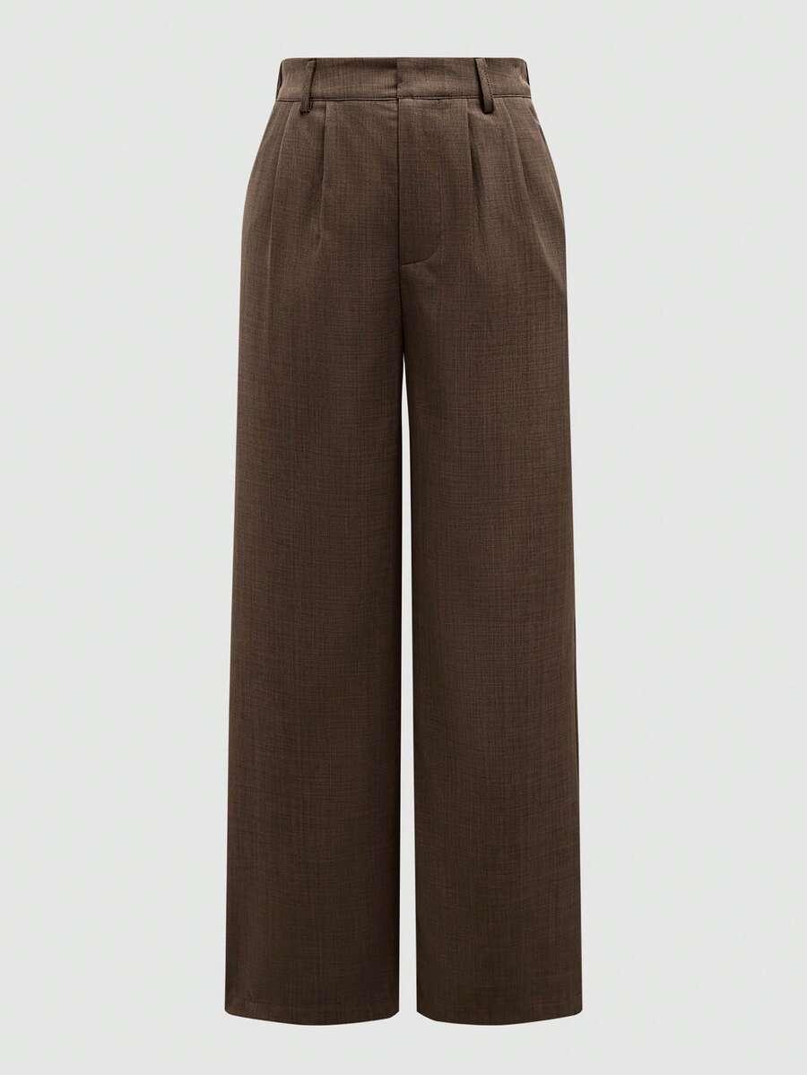 SHEIN BRĄZOWE SPODNIE CASUAL S06__XS