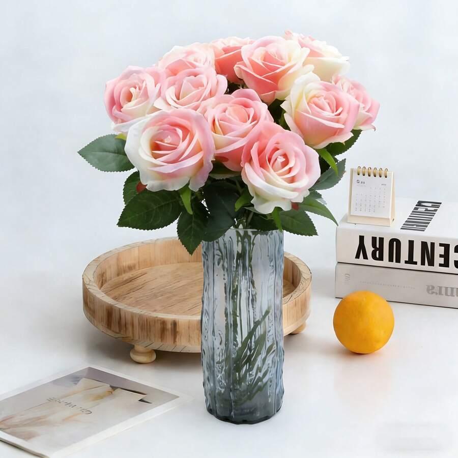 SHEIN SZTUCZNY KWIAT RÓŻOWA RÓŻA 5SZT S07__50CM