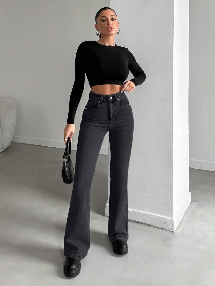 SHEIN CZARNE SPODNIE JEANS S06__L