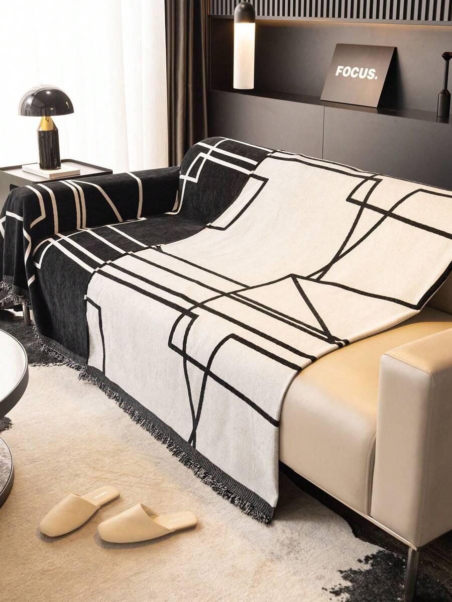 SHEIN CZARNY POKROWIEC NA SOFĘ S07__230X380