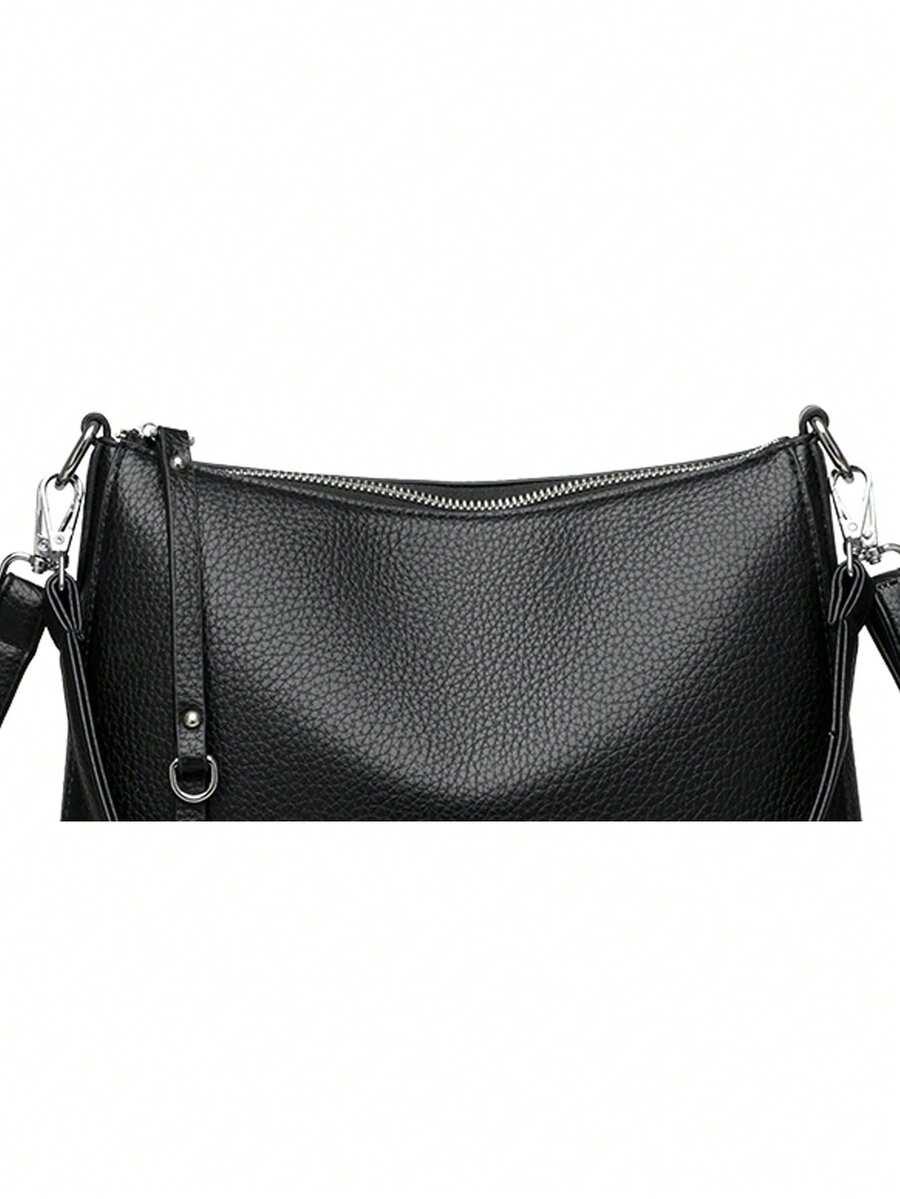 SHEIN CZARNA TOREBKA IMITACJA SKÓRY ZAMEK S07__28X9X21