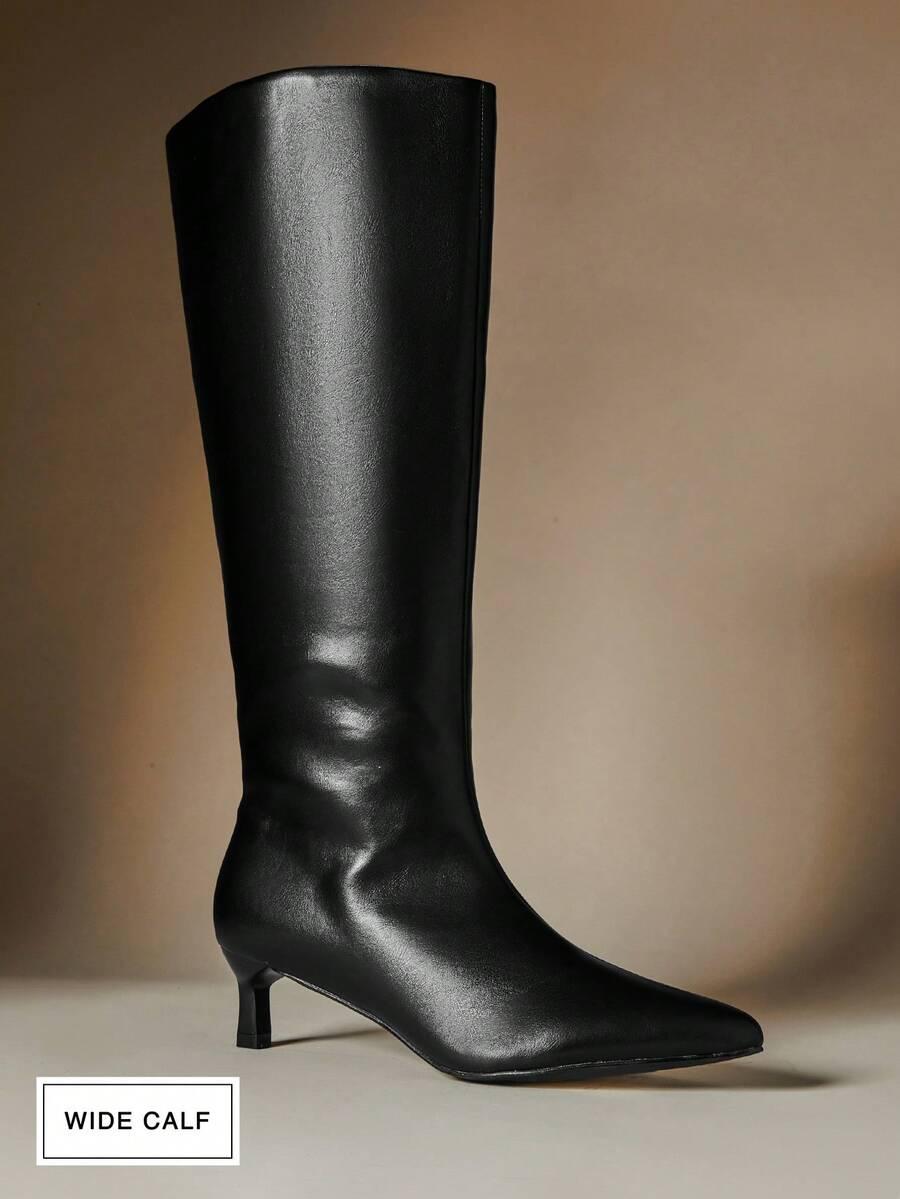 SHEIN KLASYCZNE CZARNE KOZAKI ZIP W01__40