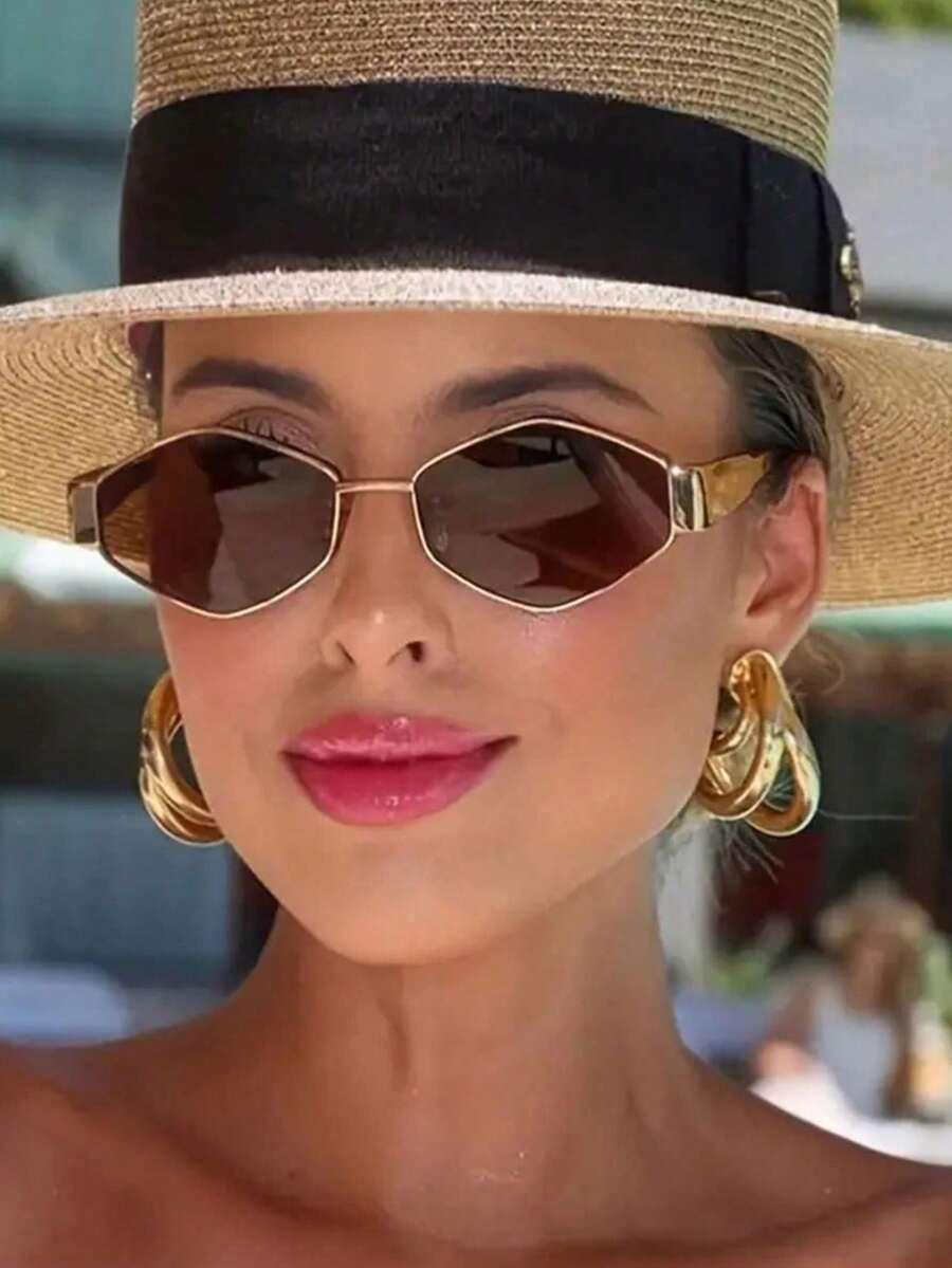 SHEIN BRĄZOWE OKULARY PRZECIWSŁONECZNE S07