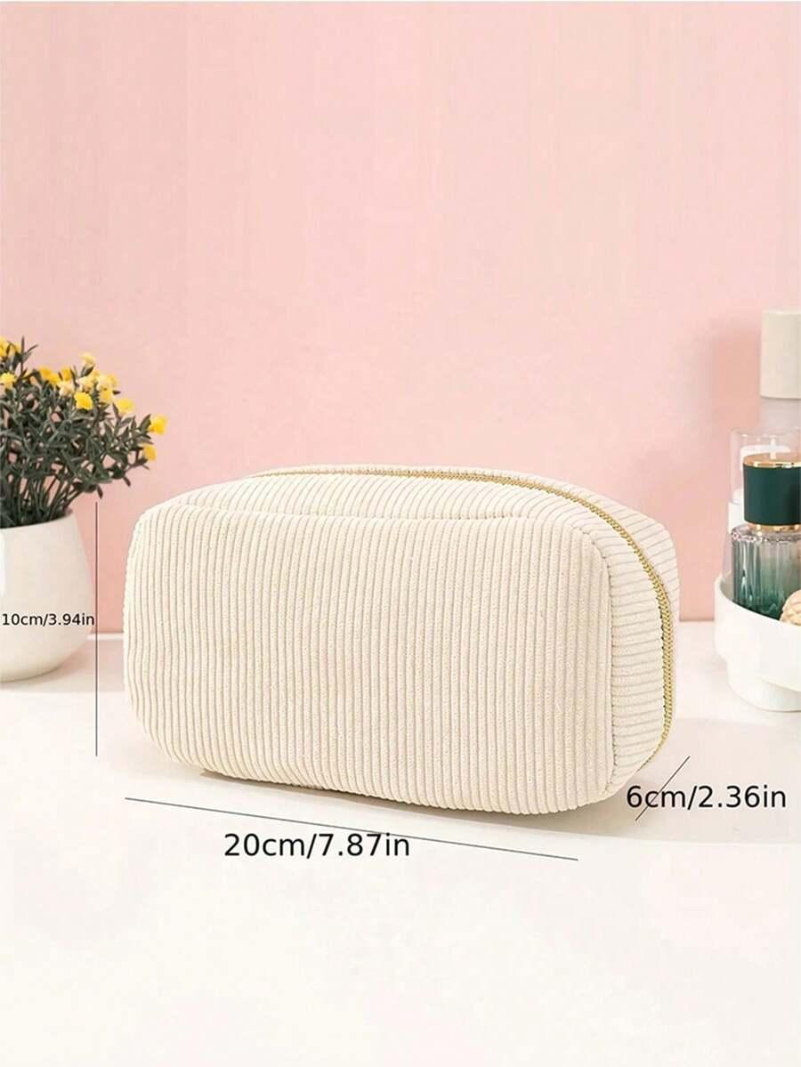 SHEIN BEŻOWA KOSMETYCZKA ZAMEK S07__20X6X10