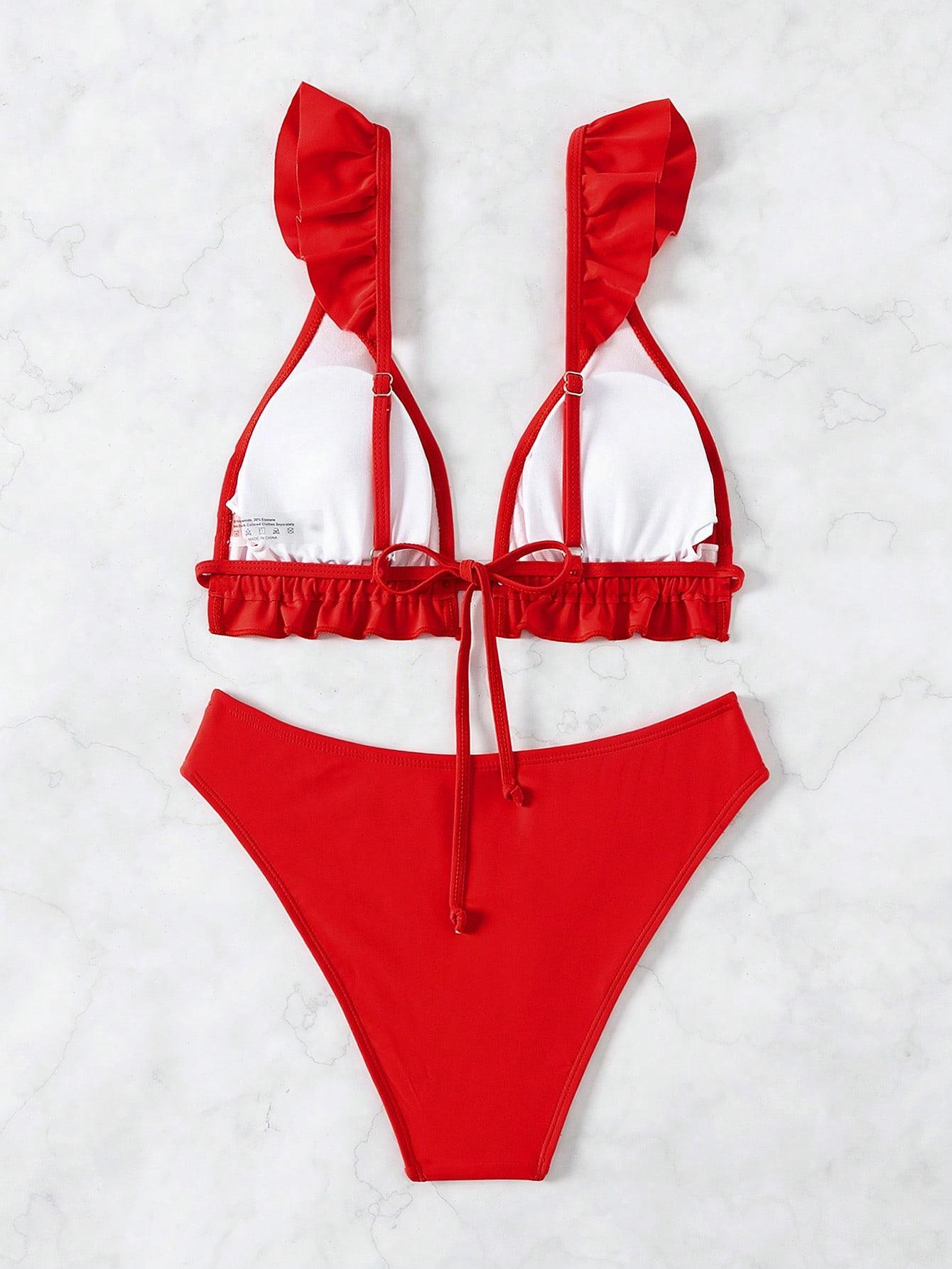 SHEIN CZERWONA GÓRA OD BIKINI PK01__L