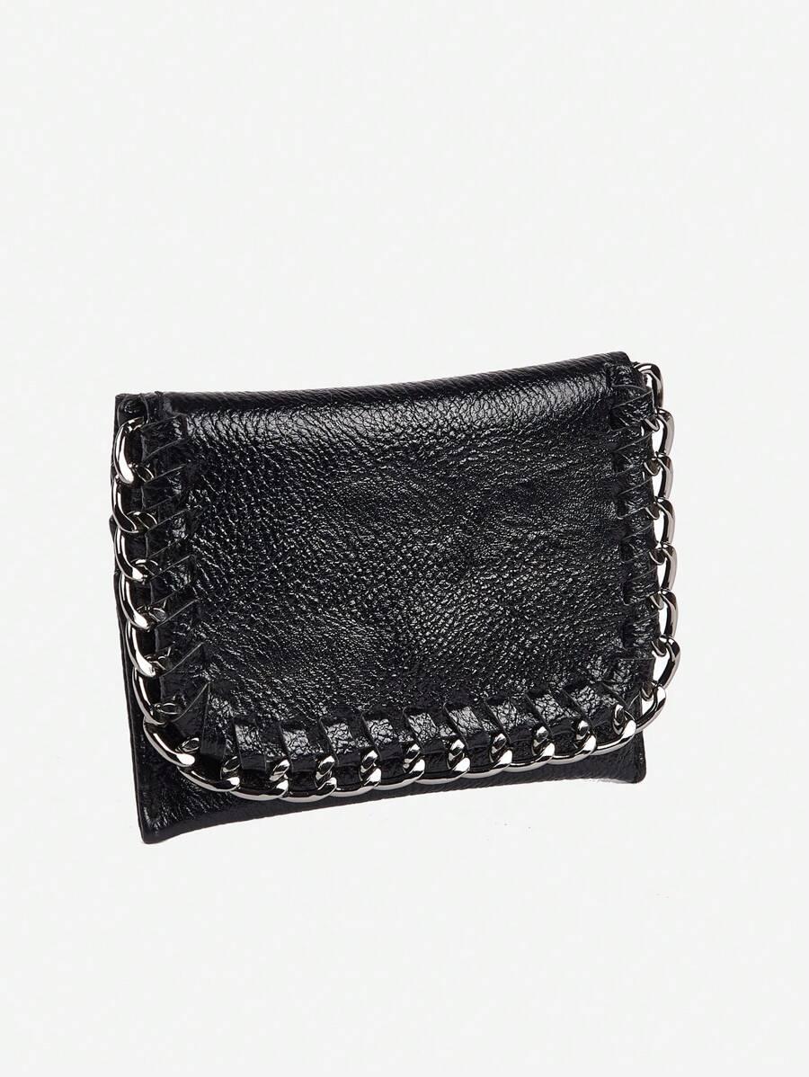 SHEIN CZARNY PORTFEL IMITACJA SKÓRY S07__12X9,5