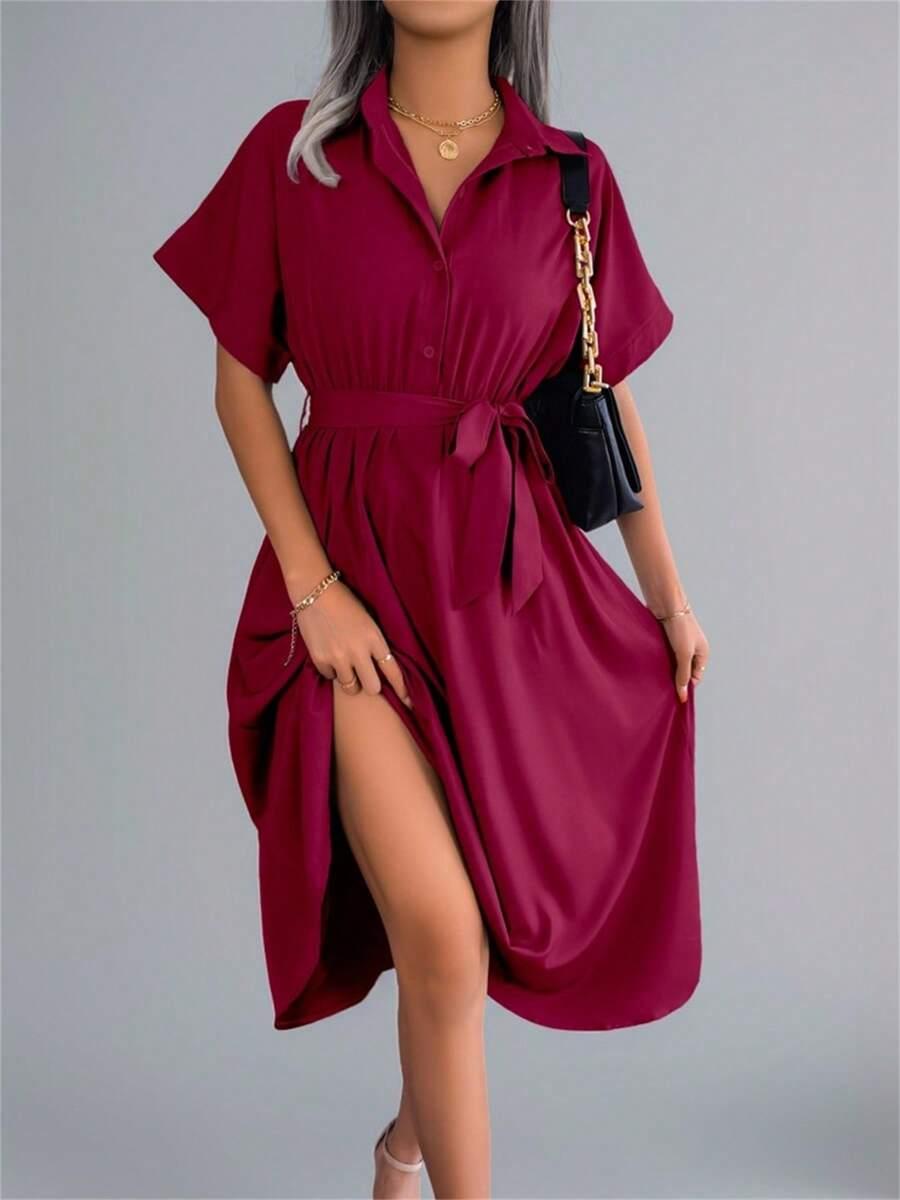 SHEIN BORDOWA SUKIENKA GUZIKI S06__L