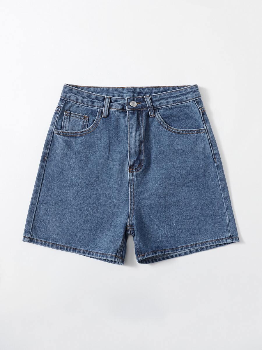 SHEIN NIEBIESKIE SPODENKI JEANS ZAMEK KIESZENIE PK01__XL