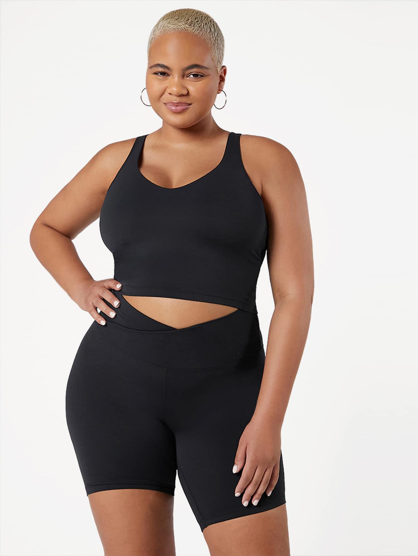 SHEIN CZARNY TOP SPORTOWY S06__L