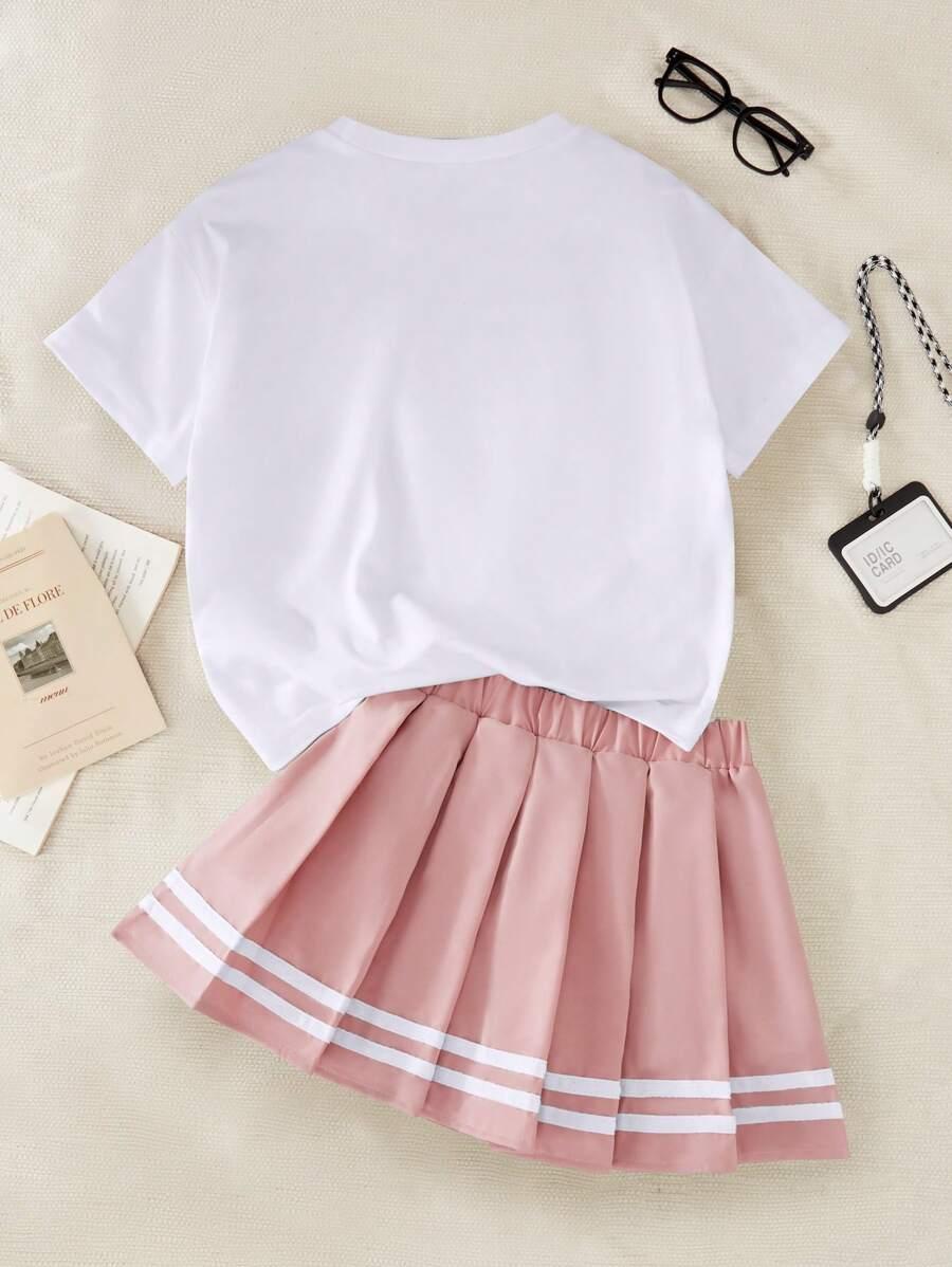 SHEIN BIAŁY T-SHIRT NADRUK S06__98/104