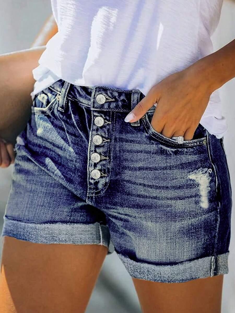 SHEIN KRÓTKIE SPODENKI JEANS S06__S