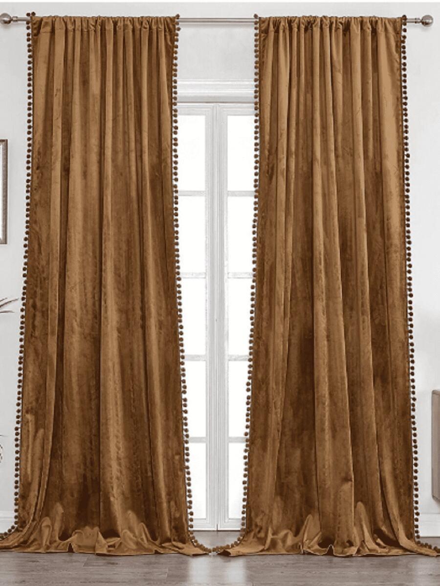 SHEIN BRĄZOWA ZASŁONA 1SZT. S07__132X213