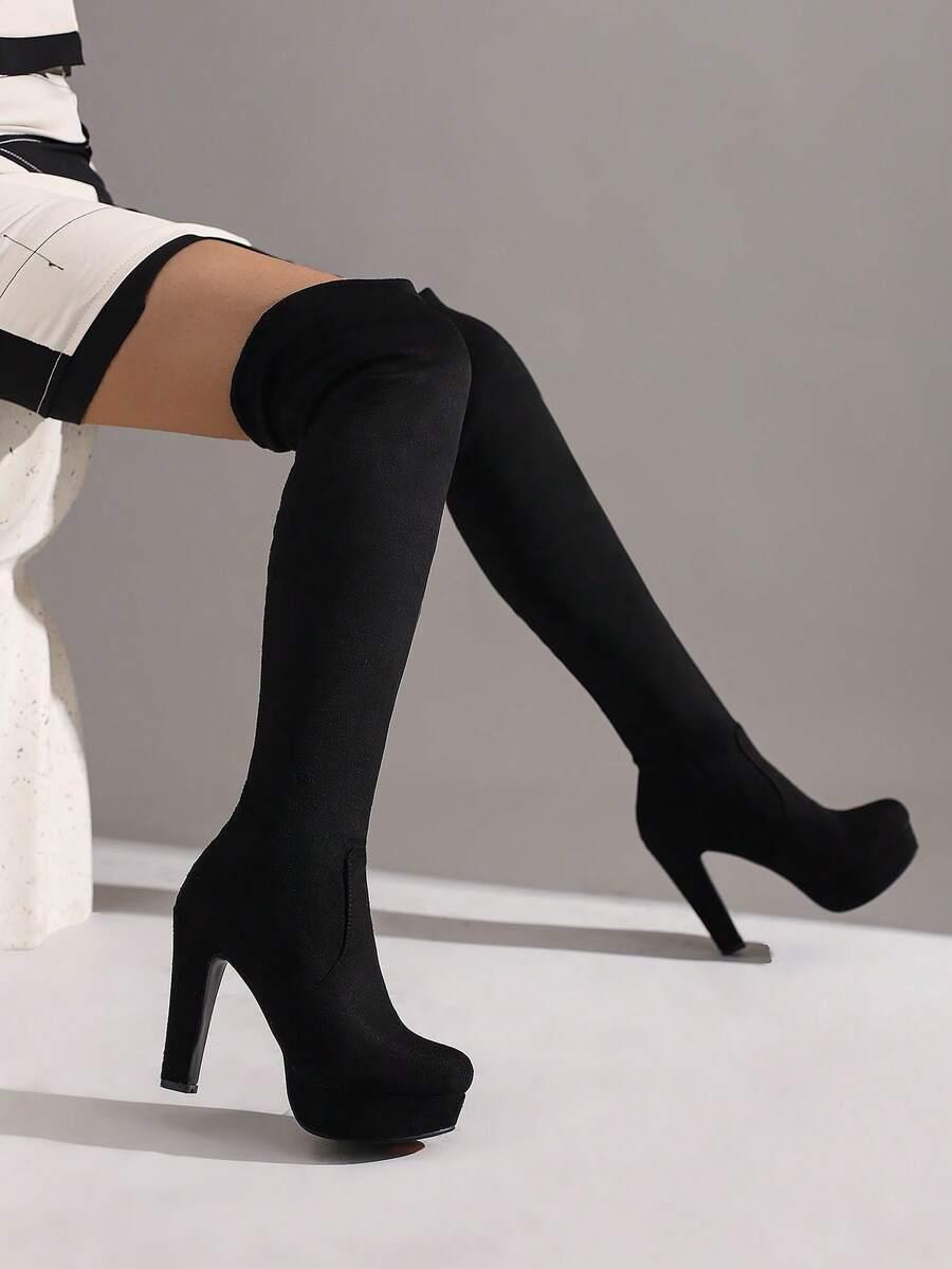 SHEIN CZARNE KOZAKI ZA KOLANO OBCAS W01__41