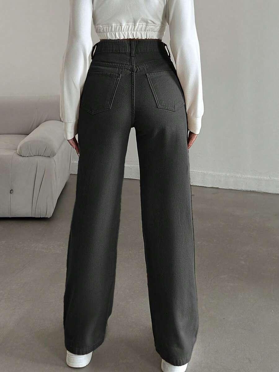 SHEIN SPODNIE JEANS PROSTA NOGAWKA S06__M