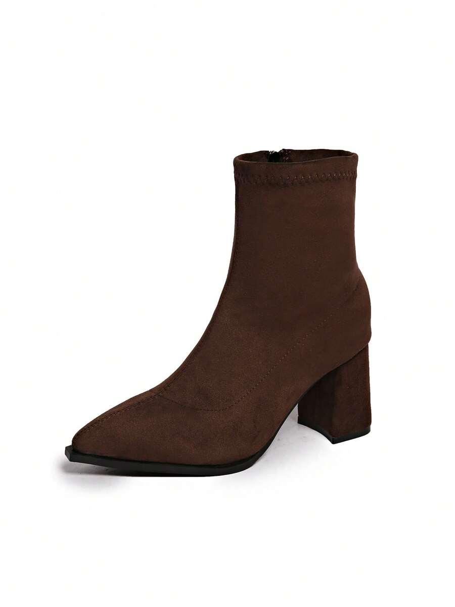 SHEIN BRĄZOWE BOTKI IMITACJA ZAMSZU W01__39,5