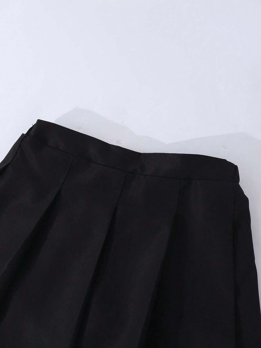 SHEIN CZARNE PLISOWANE SPÓDNICO-SPODENKI S06__146/152