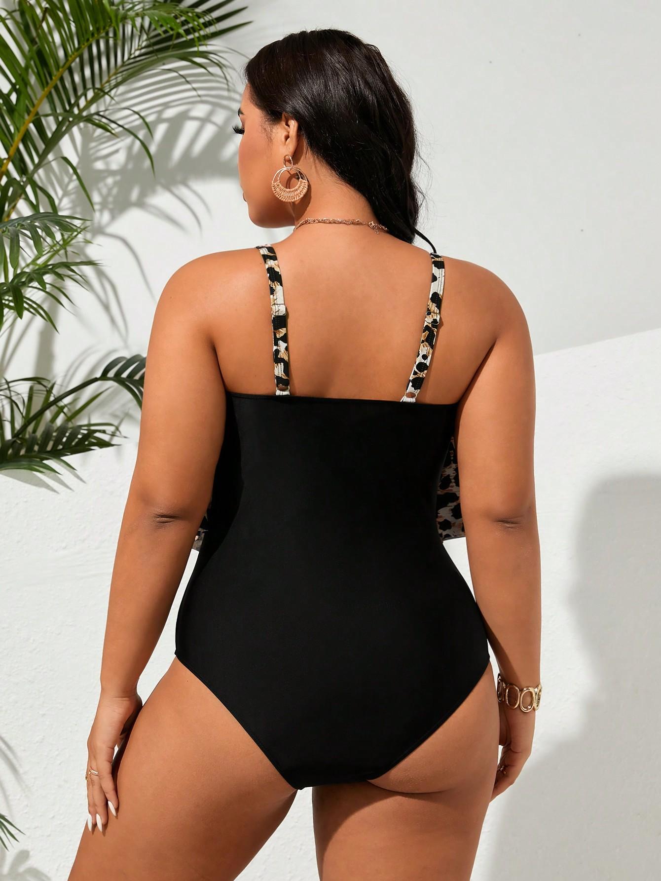 SHEIN JEDNOCZĘŚCIOWY STRÓJ KĄPIELOWY ANIMAL PRINT S09__52