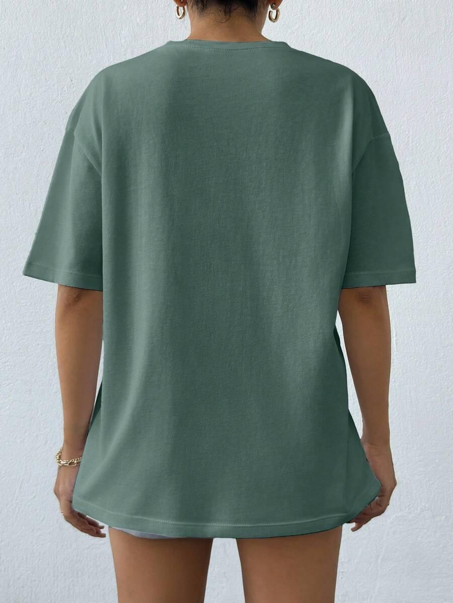 SHEIN T-SHIRT OKRĄGŁY DEKOLT S06__M