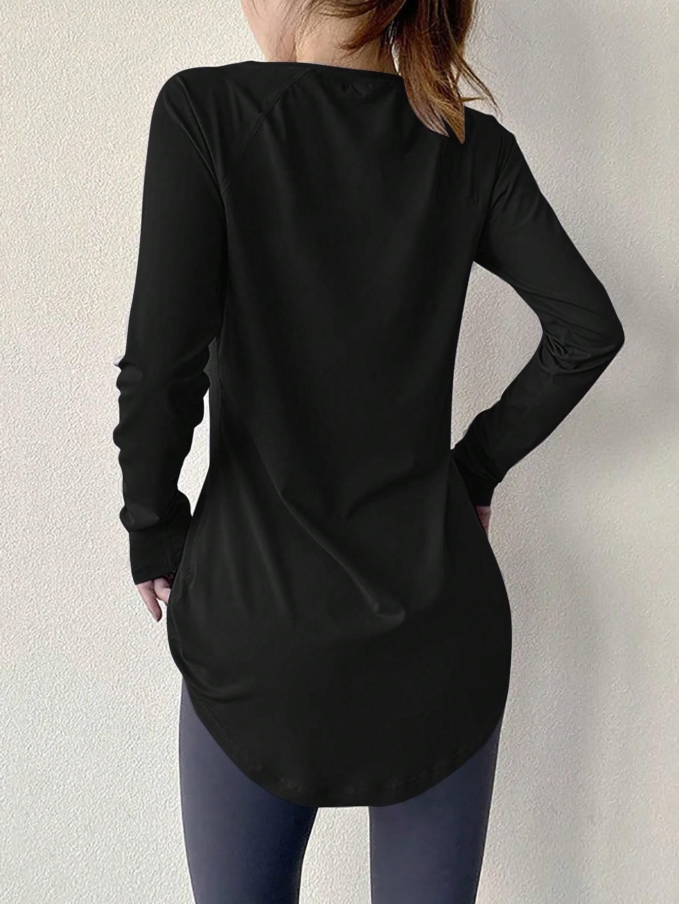 SHEIN CZARNA BLUZKA DŁUGI RĘKAW S06__XXL