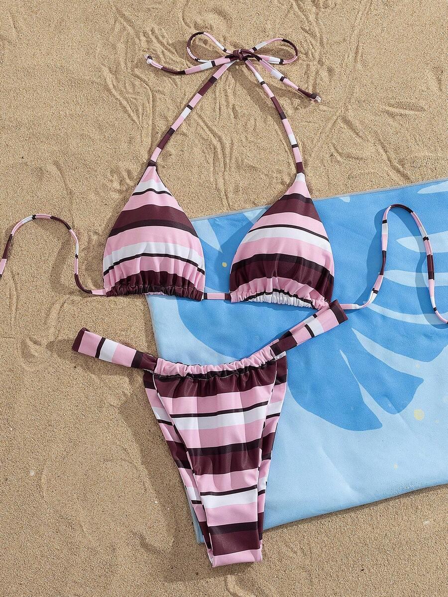 SHEIN DWUCZĘŚCIOWY STRÓJ KĄPIELOWY PASKI S09__M