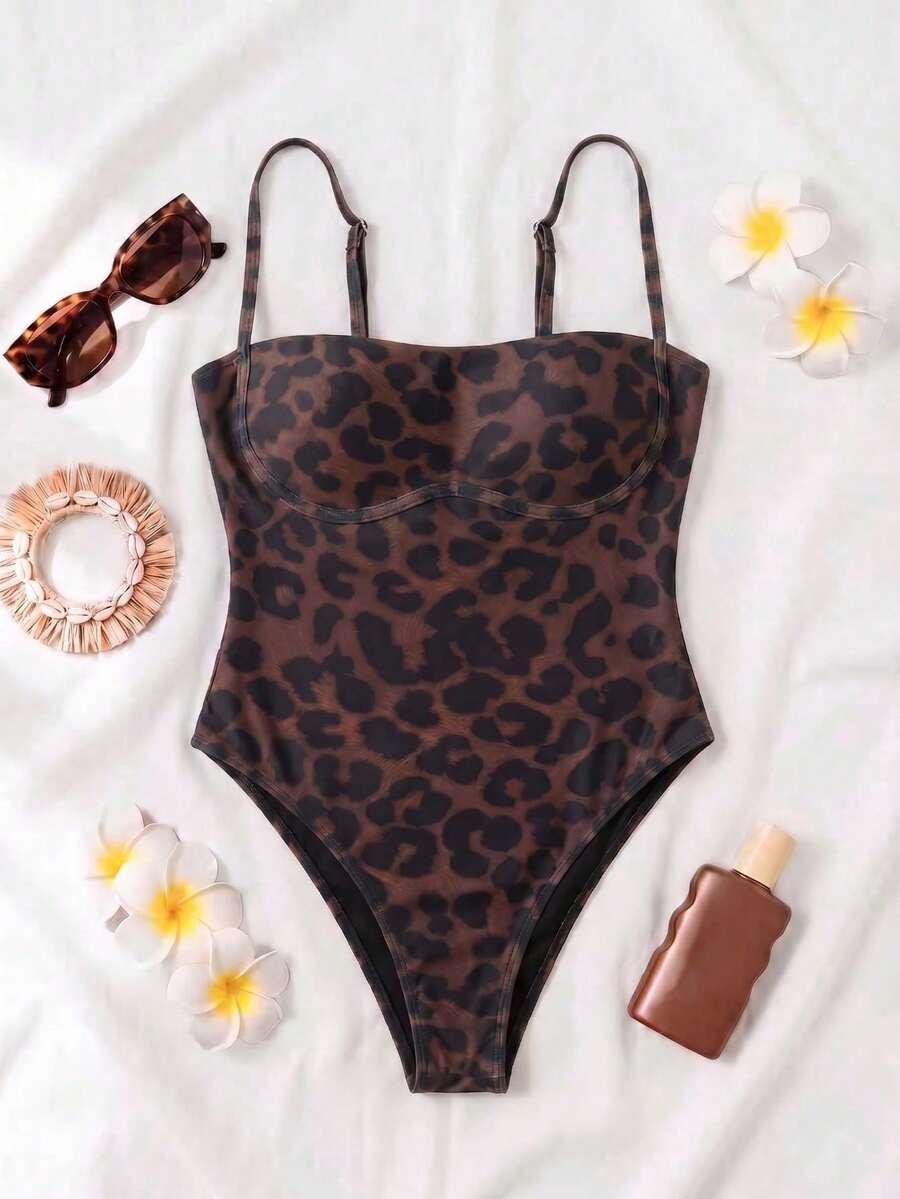 SHEIN JEDNOCZĘŚCIOWY STRÓJ KĄPIELOWY ANIMAL PRINT S09__XL