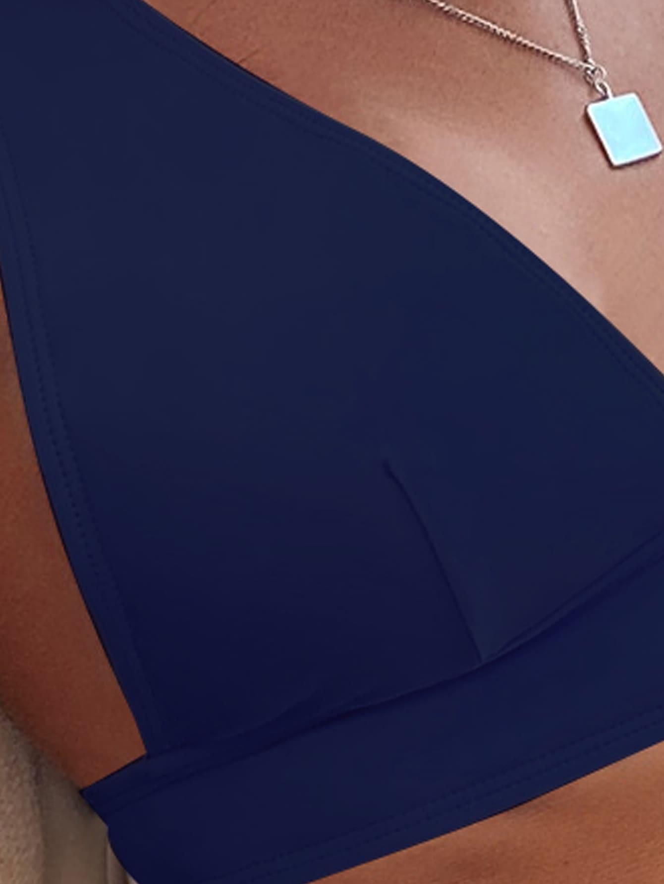 SHEIN GRANATOWY DWUCZĘŚCIOWY STRÓJ KĄPIELOWY S09__M