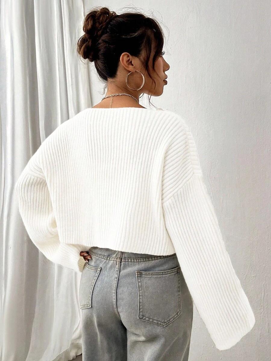 SHEIN BIAŁY PRĄŻKOWANY SWETER S06__M