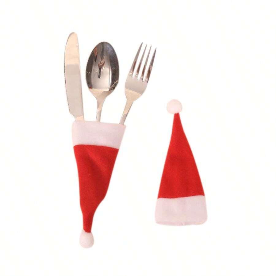 SHEIN POKROWIEC NA SZTUĆCE CZAPKA MIKOŁAJA 10-PACK BDD__13,5CM